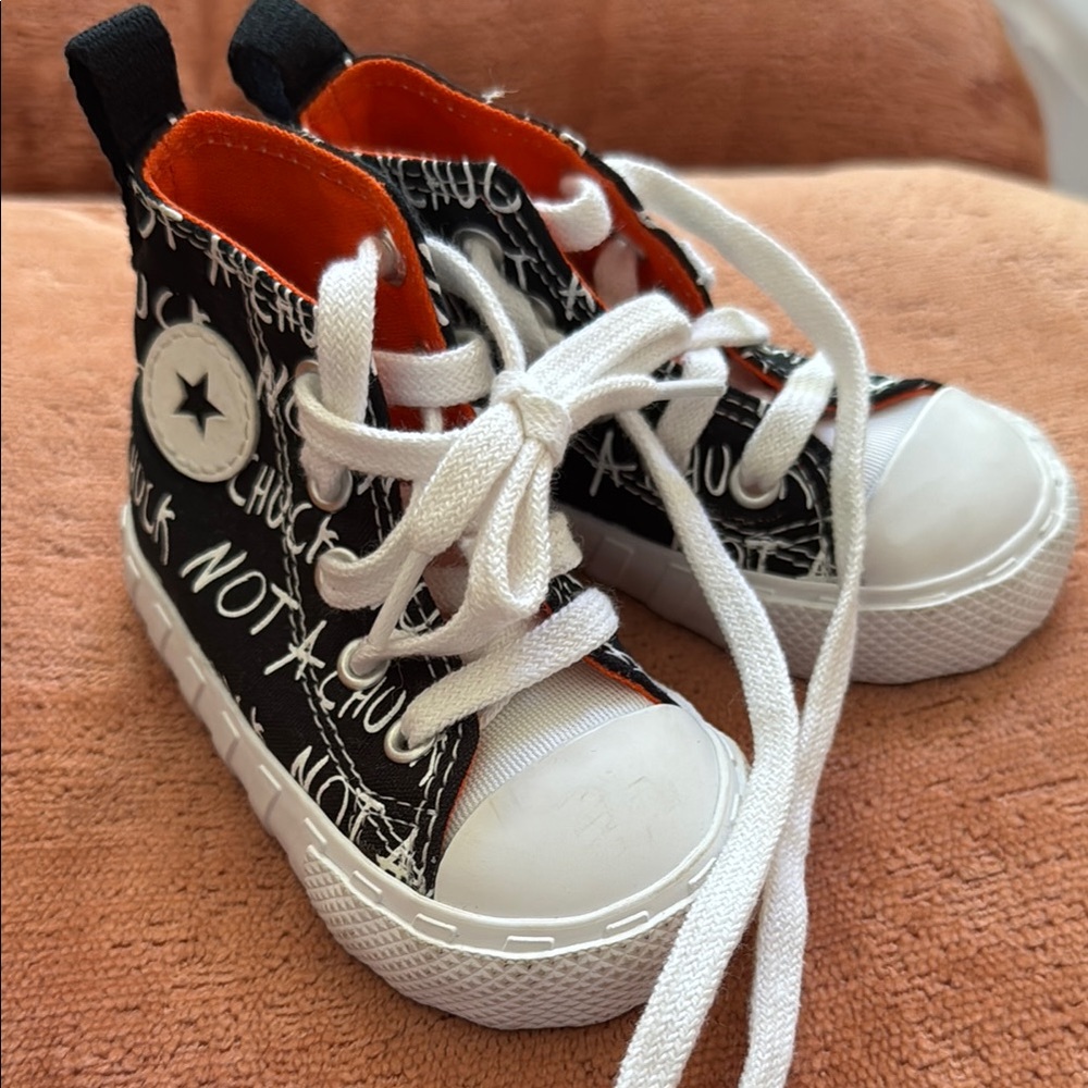 Kids High-Top Sneakers - Black and White
